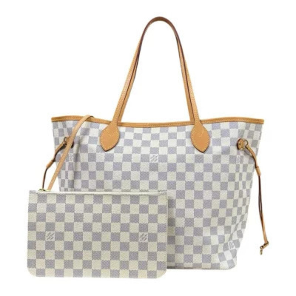 Louis Vuitton Neverfull Damier Azur White Tote Bag Canvas White